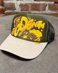 KAPITAL THE DENIM DIED TRUCKER HAT 'OLIVE'