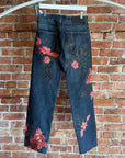GUCCI TOM FORD AW99 FLORAL EMBROIDERED DENIM JEANS ‘INDIGO’