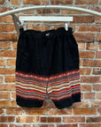 KAPITAL STRIPED BELTED SHORTS