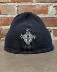 CHROME HEARTS FLORAL CROSS SKULL CAP BEANIE ‘BLACK’