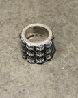 CHROME HEARTS PETE PUNK TRIPLE STACK RING ‘SILVER’