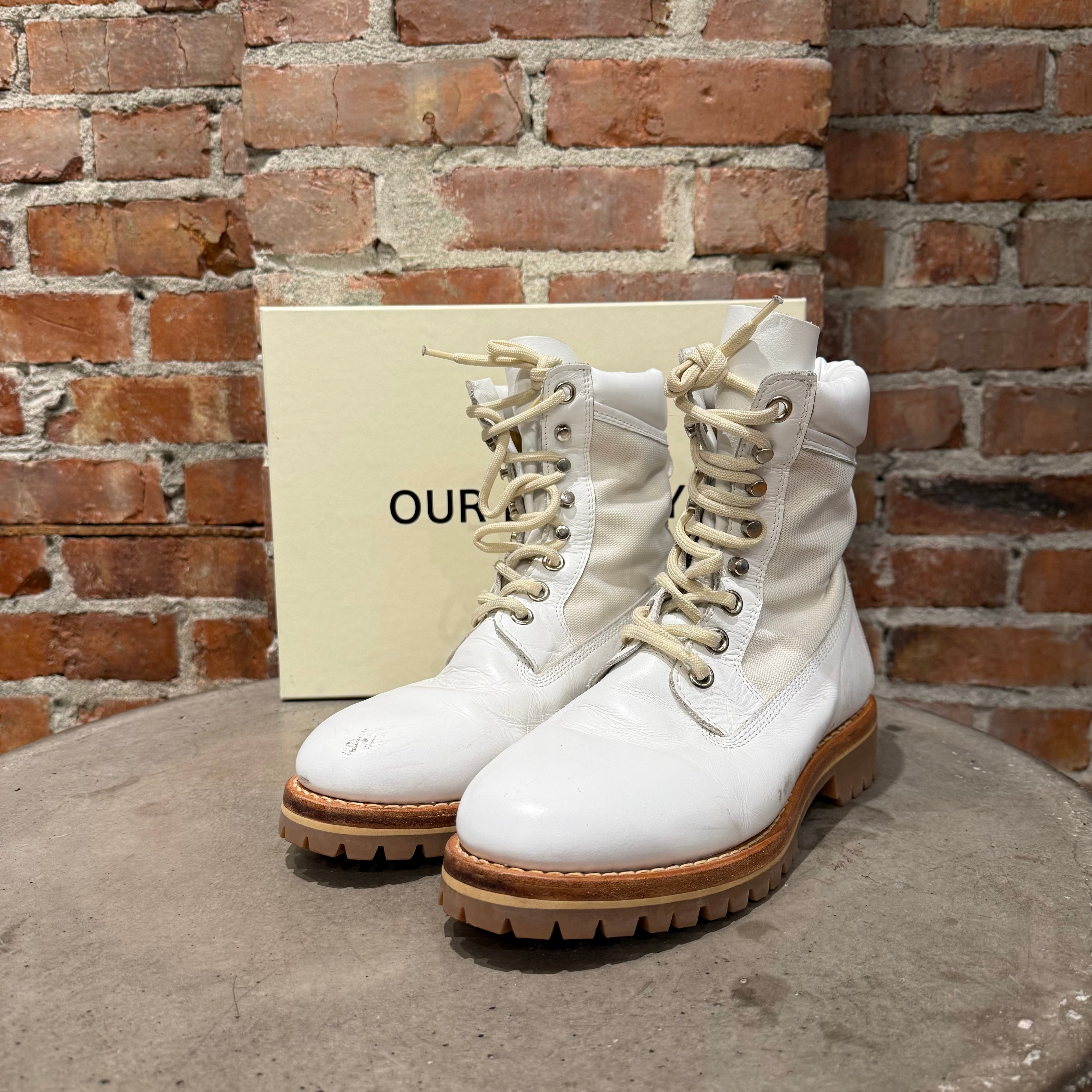 OUR LEGACY SURVIVOR COMBAT BOOTS 'WHITE/BROWN' – Sadō Room