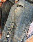SAINT MICHAEL AW23 DISTRESSED DENIM SHIRT ‘WASHED BLUE’