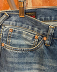 EVISU LOT 005 OFFSET GULL PRINT DENIM ‘BLUE/IVORY’