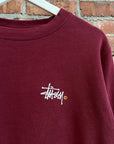 STUSSY CLASSIC LOGO CREWNECK ‘MAROON’