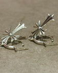CHROME HEARTS TINY CROSS EARRINGS (PAIR) ‘SILVER’