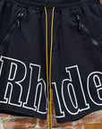 RHUDE RH LOGO SHORTS ‘BLACK’