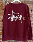 STUSSY CLASSIC LOGO CREWNECK ‘MAROON’