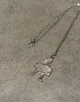 HYSTERIC GLAMOUR PIN UP GIRL ENAMEL NECKLACE ‘SILVER’
