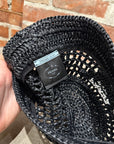 PRADA RAFFIA CROCHET BUCKET HAT ‘BLACK’