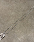 CHROME HEARTS RAISED CEMETERY CROSS DOG TAG NECKLACE ’SILVER’
