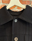 ISSEY MIYAKE HOMME PLISSE PLEATED TRUCKER JACKET 'BLACK'