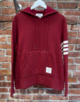 THOM BROWNE STRIPE SLEEVE HOODIE ‘RED/WHITE’