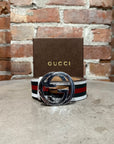 GUCCI INTERLOCKING LOGO BELT ‘WHITE’