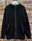 C.P. COMPANY DIAGONAL RAISED FLEECE GOGGLE ZIP HOODIE ‘BLACK’