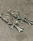 CHROME HEARTS TINY CROSS EARRINGS (PAIR) ‘SILVER’