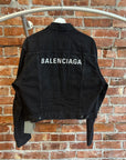 BALENCIAGA SMALL FIT CROPPED DENIM JACKET ‘BLACK’