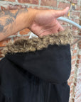 SUPREME FW24 FUR HOODED FLANNEL ‘BLACK’