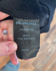 BALENCIAGA STITCHED LOGO VELOUR LINED CREWNECK’