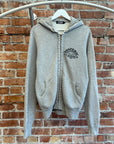 HYSTERIC GLAMOUR DISTRESSED THERMAL ZIP UP HOODIE ‘GREY’