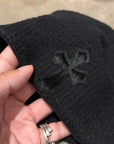 CHROME HEARTS PONY HAIR CROSS PATCH BEANIE ‘BLACK’