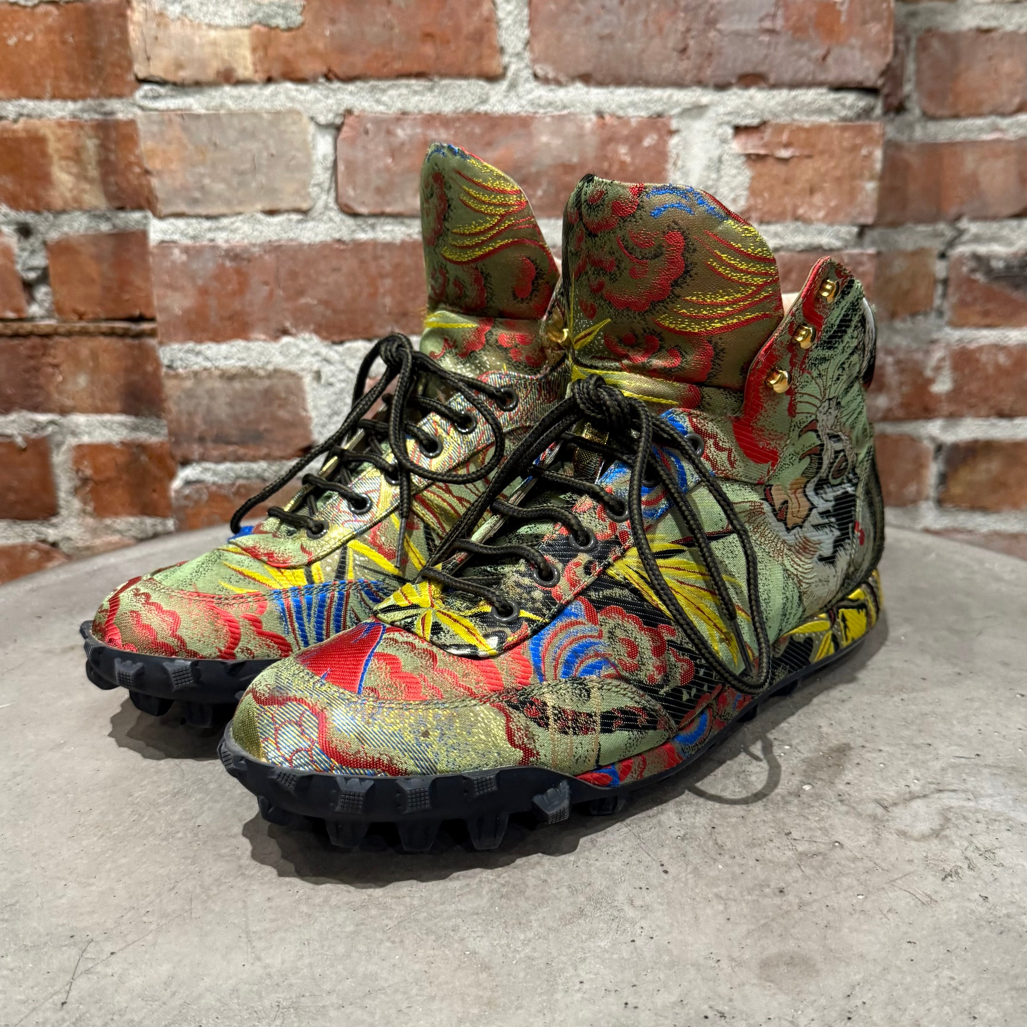 GUCCI JACQUARD SILK HIKING BOOTS 'MULTI' – Sadō Room