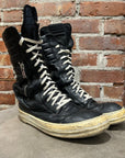 RICK OWENS LEATHER CARGO GEOBASKETS ‘BLACK’