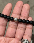 CHROME HEARTS CROSSBALL BEADED 3-BALL BRACELET ‘BLACK’