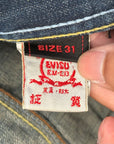 EVISU EU EXCLUSIVE THRASHED DENIM 'VINTAGE BLUE/IVORY'