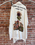 CDG HOMME PLUS ASYMMETRICAL TWIST FLORAL PRINT SHIRT JACKET ‘WHITE’
