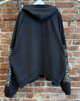 BALENCIAGA FW25 BLACKLETTER SCRIPT PULLED ZIP HOODIE ‘BLACK’