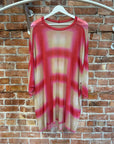 RICK OWENS SS23 EDFU PRINTED CUPROBLEND JERSEY TEE ‘FUCHSIA’