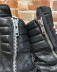 RICK OWENS LEATHER CARGO GEOBASKETS ‘BLACK’