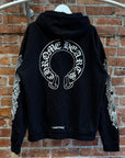 CHROME HEARTS HORSESHOE FLORAL PULLOVER HOODIE ‘BLACK’