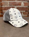 MCM VISETOS LEATHER TRUCKER HAT ‘WHITE’