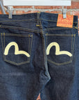 EVISU LOT 0001 SLIM STRAIGHT DENIM 'INDIGO/IVORY'