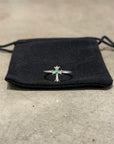 CHROME HEARTS EMERALD CROSS BUBBLEGUM RING 'SILVER'