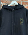 CHROME HEARTS OLIVE VERTICAL SCRIPT HOODIE ‘BLACK’