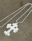 DEAL DESIGN SILICONE GL CROSS NECKLACE ‘WHITE’