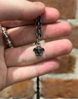VERSACE MEDUSA PLATE DOG TAG NECKLACE ‘GUN METAL’
