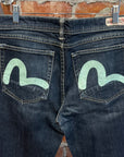 EVISU X PUMA LOW-RISE SLIM STRAIGHT DENIM ‘INDIGO/MINT’