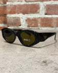 PRADA ROUND FRAME MARBLE SUNGLASSES ‘BLACK’