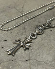 CHROME HEARTS TINY CROSS CROSS & CROSSBALL PENDANT CHAIN