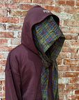BLANCO LANE SCARF ZIP HOODIE ‘MAROON’