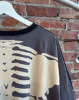 KAPITAL KOUNTRY 2-TONE SKELETON JUMBO TEE ‘BLACK/PURPLE’