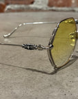 CHROME HEARTS CREAMED FLORAL SUNGLASSES ‘SILVER’