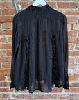 COMME DES GARÇONS BLACK DISTRESSED RIBBON SHIRT ‘BLACK’