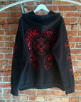CHROME HEARTS VINTAGE PLUS CROSS FLEECE LINED ZIP UP 'BLACK/RED'