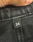 BASKETCASE WIDE BAGGY DENIM SHORTS ‘BLACK’