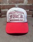 CHROME HEARTS F*CK YOU TRUCKER HAT ‘RED/WHITE’